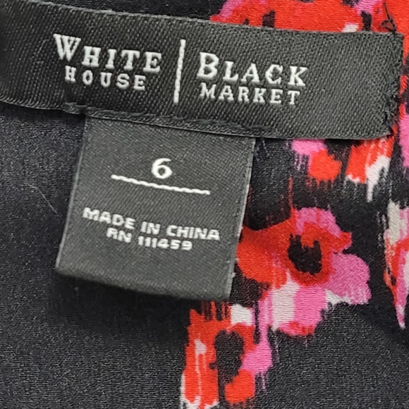 White House Black Market knee length dress floral ruffle - Picture 2 of 3
